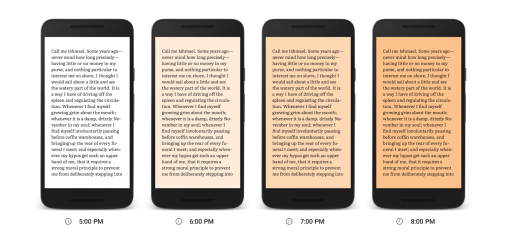 Google Play Books adds a nighttime reading mode