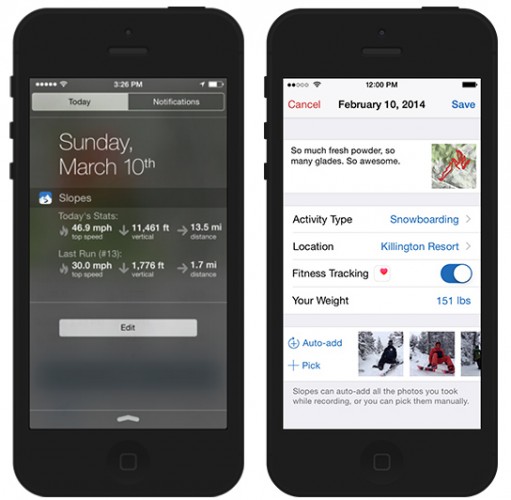 Slopes 1.4 hits the app store with Health Kit integration and more