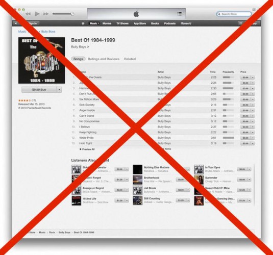 Apple removes white power bands from iTunes