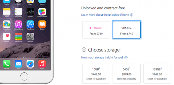 You can now buy a SIM-free iPhone 6 or 6 Plus in the US