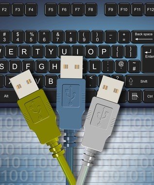 Keyboard with USB connector Newer PC keyboards have USBs