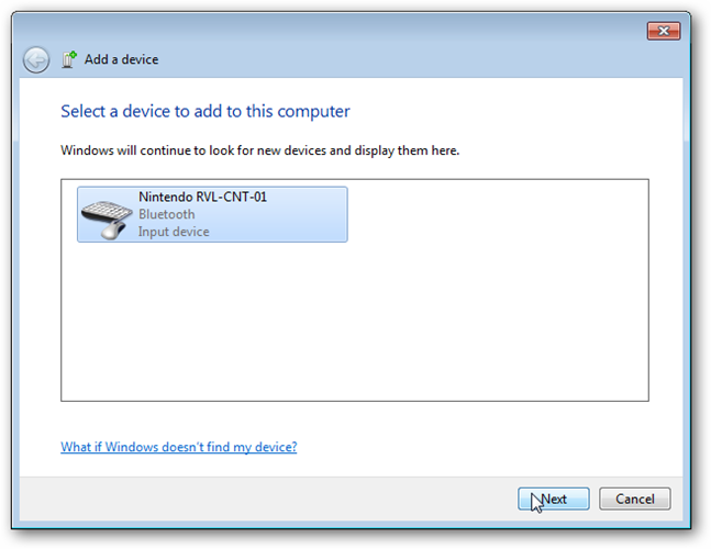 add input device "RVL-CNT-01"