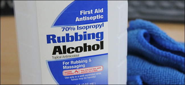 A bottle of 70 percent Isopropyl (Rubbing) Alcohol.