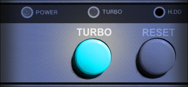 A vintage PC Turbo button.