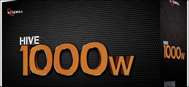 A black box with 1000W written in gold lettering.