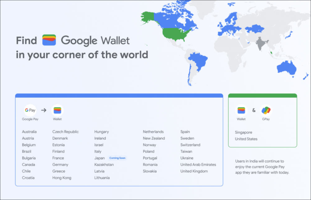 Google Wallet worldwide rollout