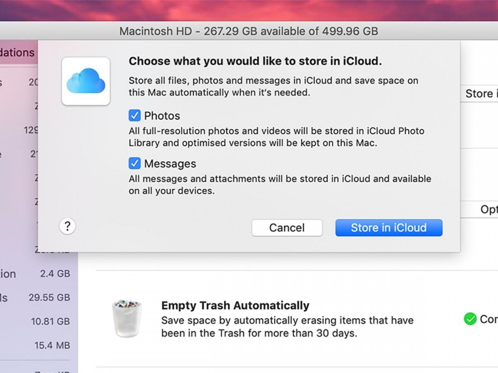 Free up space on your laptop by moving all your files to the cloud